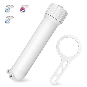 Membrane Solutions 1812/2012 RO Membrane Housing Kit for 24-150 GPD home RO systems, Reverse Osmosis Membrane Housing Replacement with Fittings, Housing Wrench, Check Valve