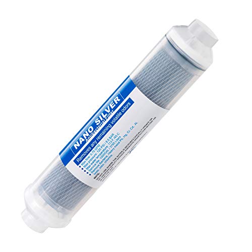 DeepFresh 10 inch Inline Post Carbon Block Filter Certificated by NSF/ANSI Standards 42, KX Carbon Block Filter Inside For Under Sink Reverse Osmosis Water System Stage-5 or 6
