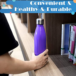 BOGI 17oz Insulated Water Bottle Double Wall Vacuum Stainless Steel Water Bottles, Leak Proof Metal Sports Water Bottle Keeps Drink Hot and Cold - Perfect for Outdoor Sports Camping Biking (Purple)