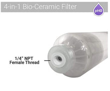 Max Water 4-in-1 Bio-Ceramic/Far Infrared/Remineralization Filter with Reverse Osmosis Water Filtration 10" x 2.5" Systems - 1/4" NPT Female Thread